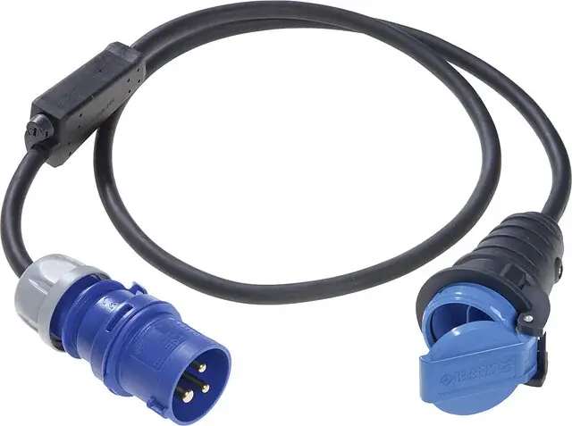 Markenware CEE-Adapterleitung Weingärtner Schweiz Typ 13 10A/250 V 3-polig 16A/250 V 1,5 m, Farbe schwarz