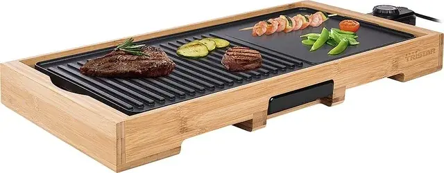 Tischgrill TRISTAR Bambus Grillplatte XL 58 x 30 x 65 cm Abverkauf
