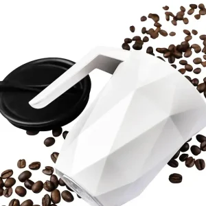 Direktkauf Magnet Coffeecup silwy mit Metall-Nano-Gel-Pad und Deckel Fb. weiß