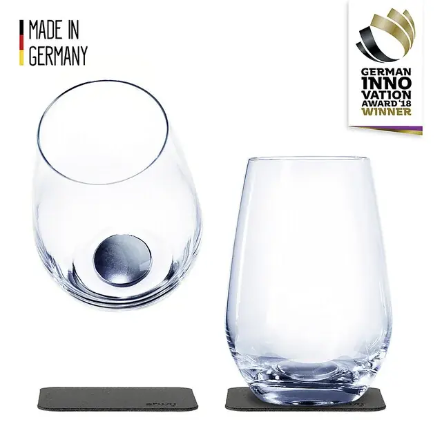 Magnet-Kristallgläser silwy LONGDRINK 2er-Set 400 ml 2 Kristallgläser + 2 Pads Fb. transparent Aktuell