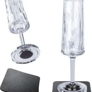 Neue Kollektion Magnet-Kunststoffgläser silwy SEKT 2er-Set Hightech 150 ml Fb. transparent inkl. 2 Nano-Gel-Pads