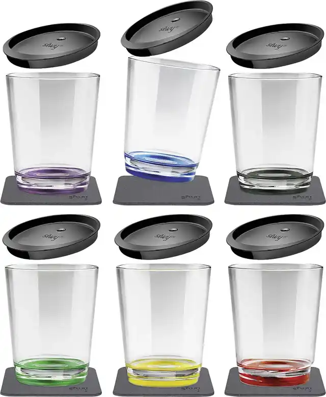 Magnet-Trinkbecher silwy 250 ml 6er-Set + Deckel Fb. multicolour Mega-Angebot