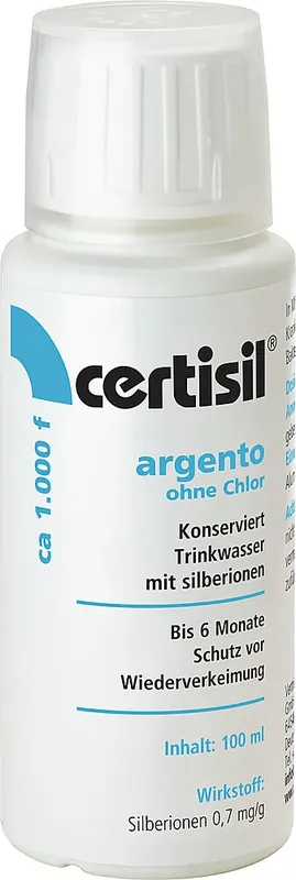 Trinkwasserreiniger argento 1.000 F ohne Chlor , 100 ml Sale