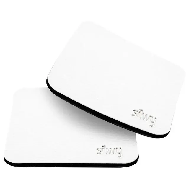 Metall-Nano-Gel-Pads silwy eckig, Farbe weiß, 2er Set Nur Heute