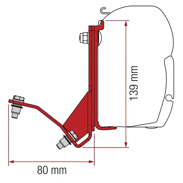 Adapterkit Fiamma 4-tlg. passend für Fiat Ducato Hymer Car Wandmarkise F45 Top-Seller