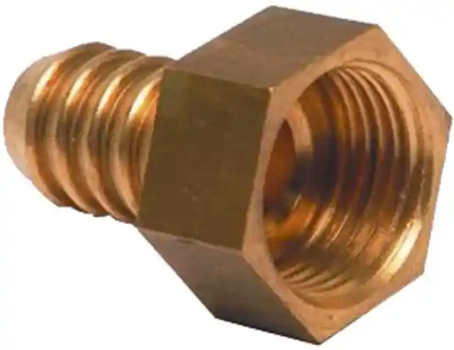 Abverkauf Messing-Tülle gerade starr 1 / 2 Zoll x 10 mm , IG sechskannt, 24er Schlüsselweite