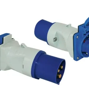 Adapter CEE 17 Stecker / Schukosteckdose mit Klappdeckel Farbe blau / weiß Günstig