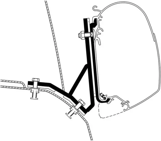 Adapterkit 3-tlg. THULE zu Wandmarkise Omnistor Serie 5/8 passend für Ducato Lift Roof Preis Gesenkt