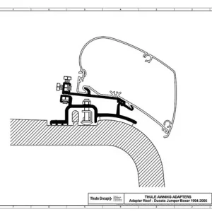 Adapterkit 2-tlg.THULE zu Dachmarkise Omnistor Serie 6/9 passend für Ducato, Jumper, Boxer ab 2006 Neue Ware