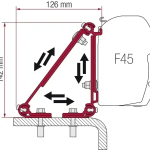 Adapterkit FIAMMA Multi passend für Renault Master 98, Fiat Ducato, Citroen Jumper, Peugeot Boxer Neuheit