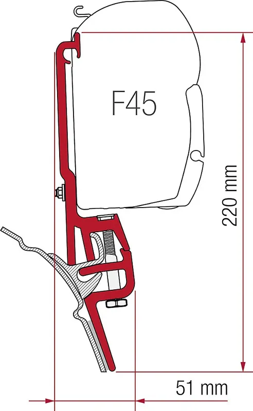 Begrenztes Angebot Adapter Fiamma Kit Brandrup pa ssend für VW T4 zu F35/F452 Ha lterungen