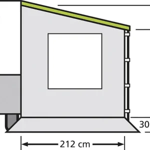 Super-Preis Universal Seitenwand für Caravanstore mit Fenster Auszug 225 cm