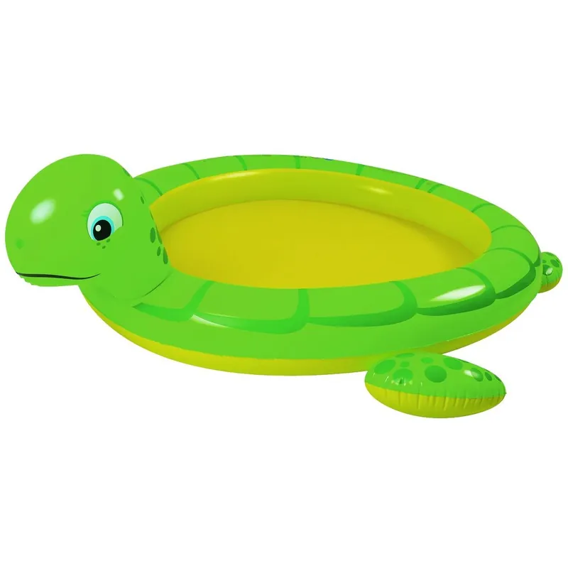 Wochenendangebot Blueborn Turtle Spray Pool 215x189 cm Kinderpool mit Sprüher Planschbecken Gartenschlauch-Anschluss