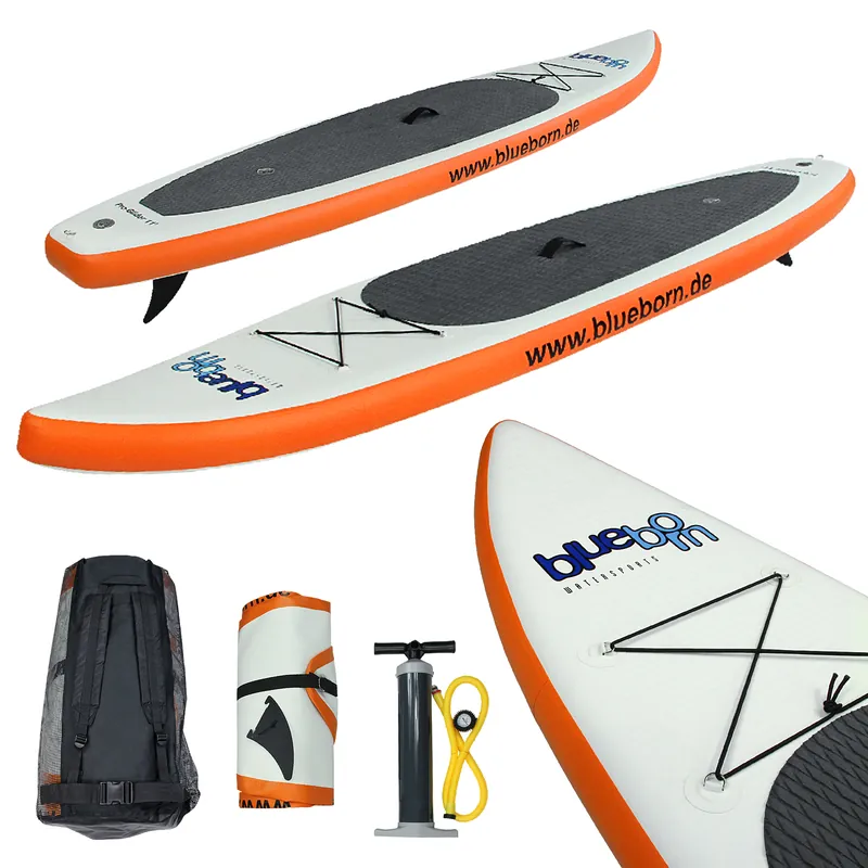 Blueborn ProGlider 11 SUP 332x77x14 cm Stand Up Paddle Board mit Pumpe Doppelkammer-System Rabatt