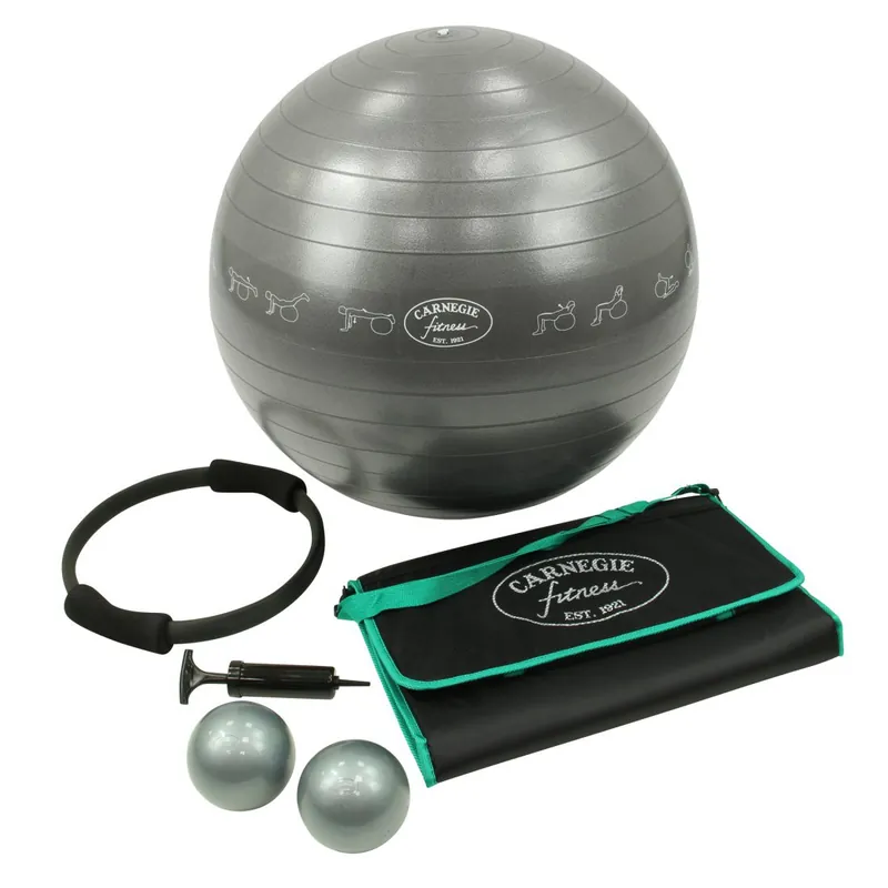 Expressversand Carnegie Fitness Set Gymnastikball, Gewichtsbälle, Yoga-Matte & Pumpe - Für das tägliche Workout