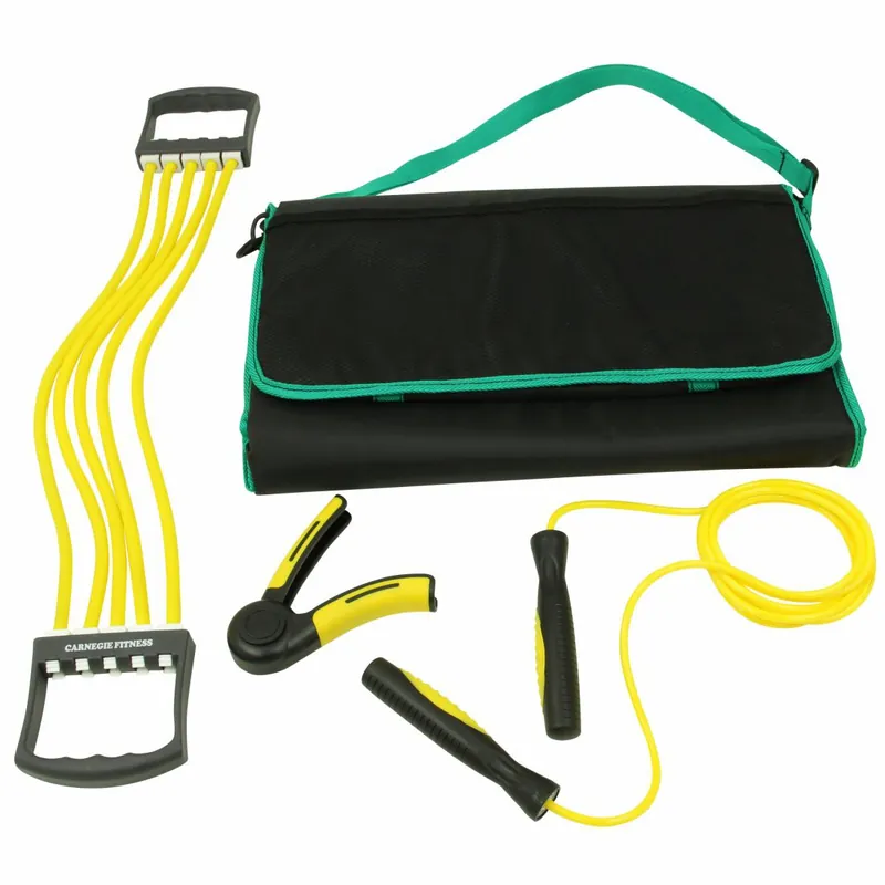 Carnegie Fitness Training Set mit Expander Fingerhantel Springseil & Bodenmatte, Ganz-Körper-Workout Knallerangebot