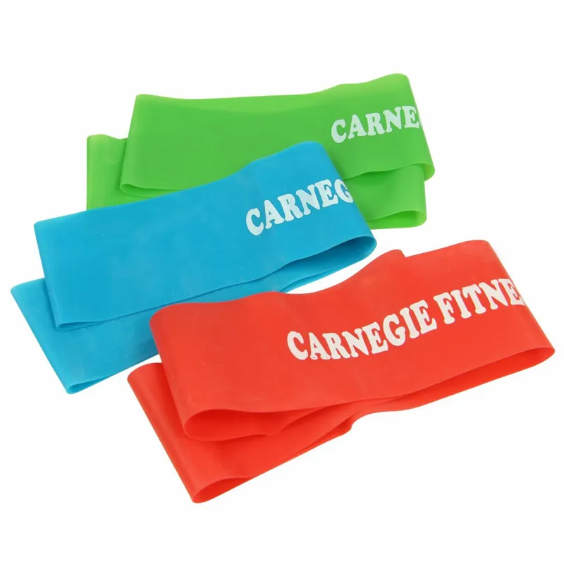 Carnegie 3x Trainingsband Latex Fitness-Band Expander Widerstand Übungs-Loop 52x5 cm, Expander-Tube Super-Preis