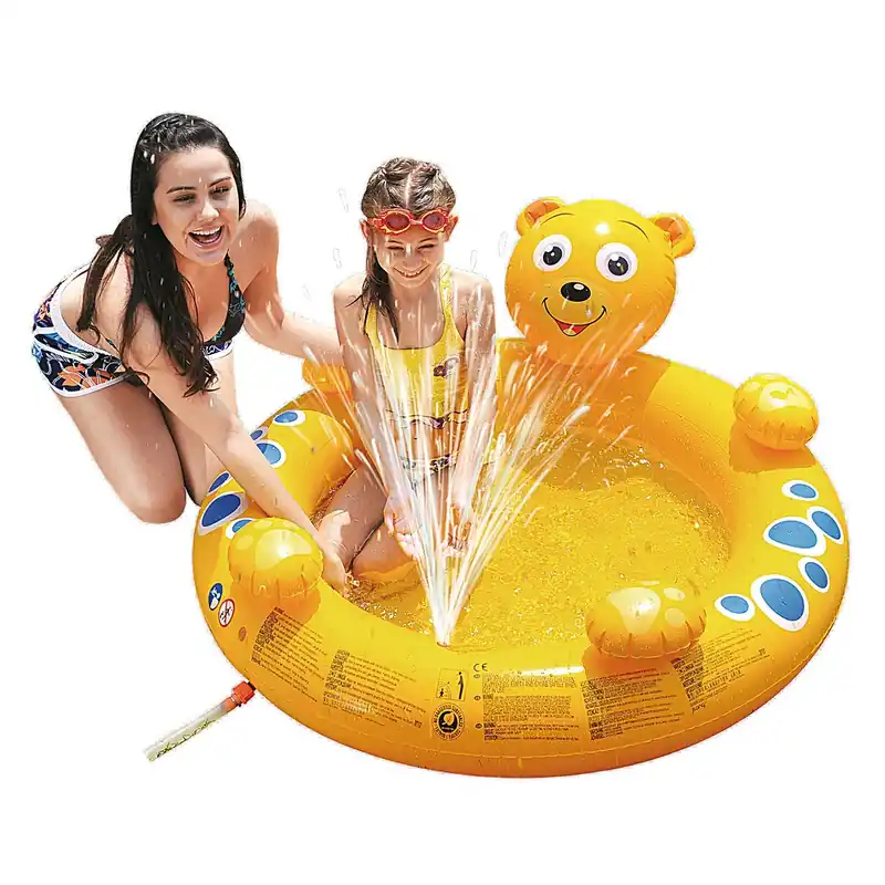 Mega-Angebot Jilong Bär Spray Pool 130x118x45 Kinderpool Planschbecken Schwimmbecken Wassersprüher Wasserspritze