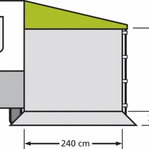 Sonderaktion EuroTrail Seitenwand ohne Fenster für Kombi Sonnendach