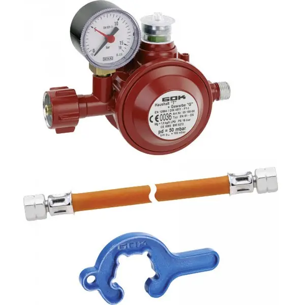 GOK Regler-Schlauch-Set mit Manometer, 50 mbar Super-Preis