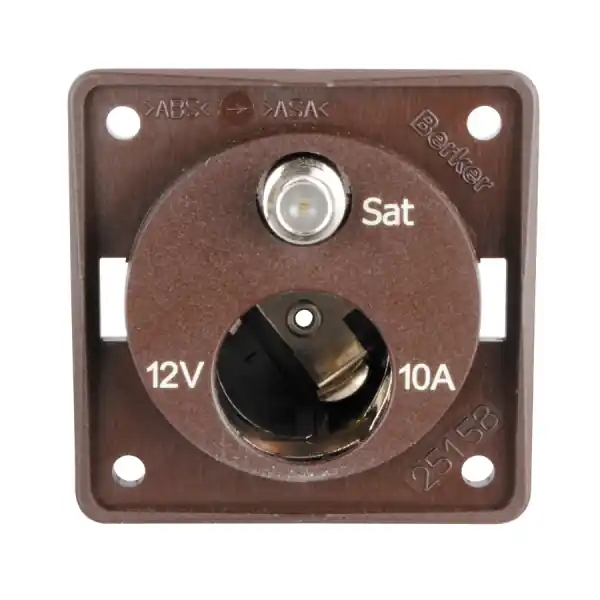 Schneller Versand Berker Integro Steckdose 12 V + SAT, braun matt