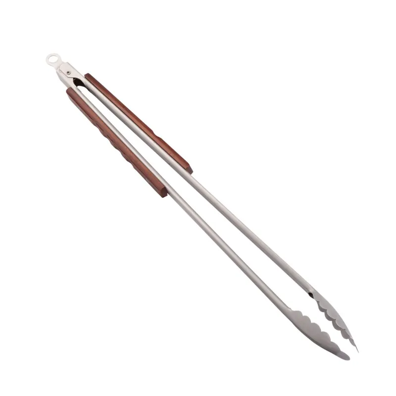 Begrenztes Angebot XXL Grillzange Edelstahl mit Holzgriffen