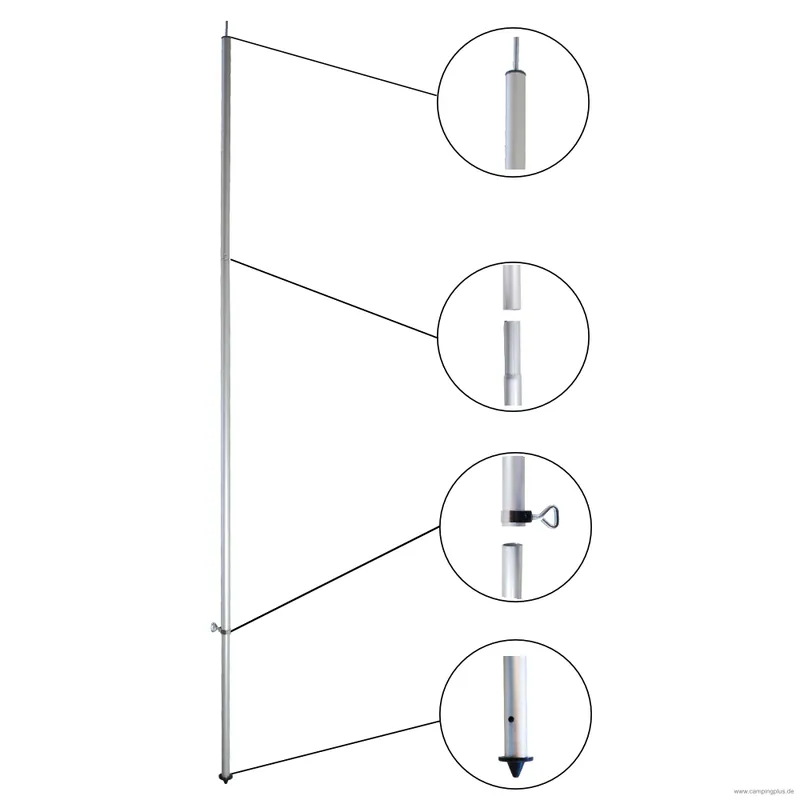 Alu Aufstellstange 25 mm / 160-250 cm Ausverkauf