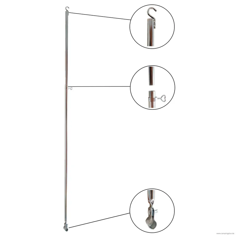 Stahl Dachhakenstange/Firststange 22 mm, 120-205 cm Preisreduziert