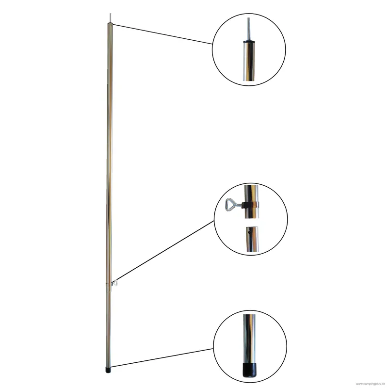 Stahl Aufstellstange variabel 19 mm, 125-200 cm Neu Im Sortiment