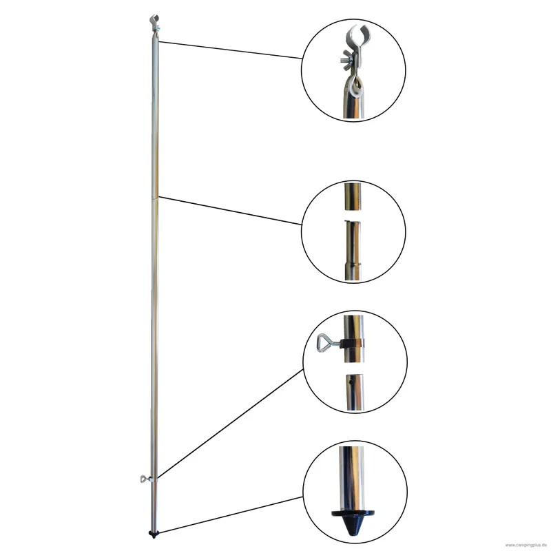 Stahl Orkanstütze mit Bodenspitze 165-260 cm, 22 mm Markenprodukt