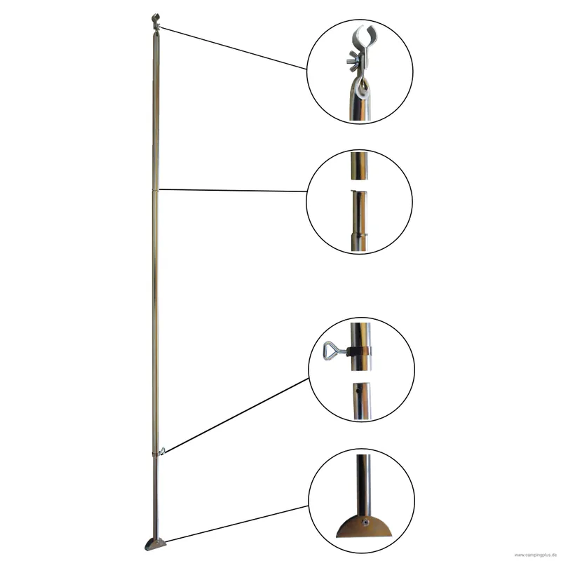 Stahl Orkanstütze mit Bügelfuß 28 mm, 170-260 cm Saisonangebot