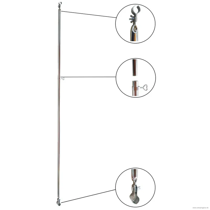 Begrenztes Angebot Schellenstange / Verandastange Stahl 22 mm / 75 - 120 cm