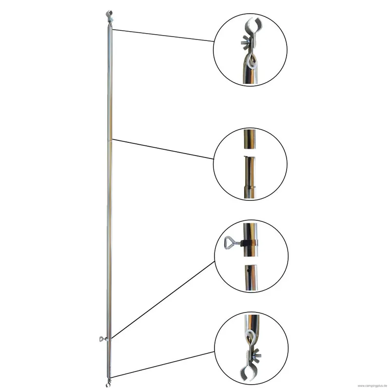 Schellenstange / Verandastange Stahl 32 mm / 170 - 260 cm Preiswert
