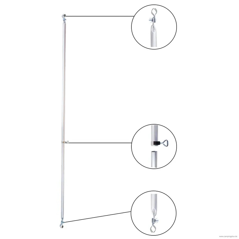Alu Schellenstange/Verandastange 25 mm, 120-200 cm Günstig
