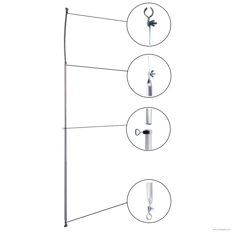 Sichere Zahlung Alu Schellenstange gebogen 25mm 205-255cm