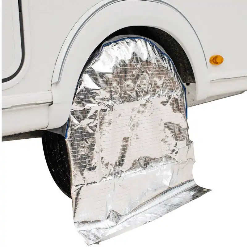 Hindermann Radschutzhülle mit Sonnenreflektion für Einachser-Wohnwagen, 14 Zoll Billig