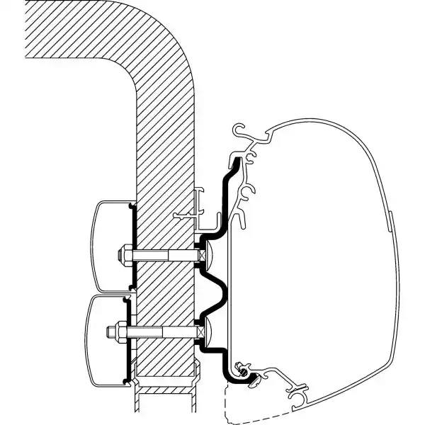 Ausverkauf Thule Adapter für Hymer Exsis/Camp bis Bj. 2011 für Omnistor Serie 5/8, L: 6 m