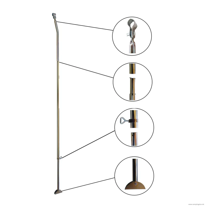 DWT Andruckstange mit Bügelfuß oben gebogen 22x1 mm Stahl, 170-270 cm Rabatt