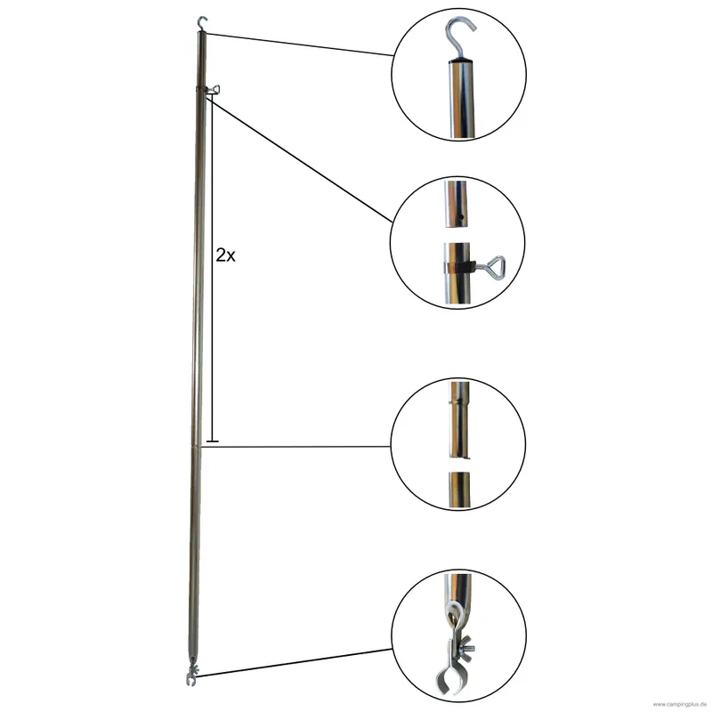 Direkt Vom Hersteller DWT Dachhakenstange Stahl 28 x 1 mm, 170-300 cm