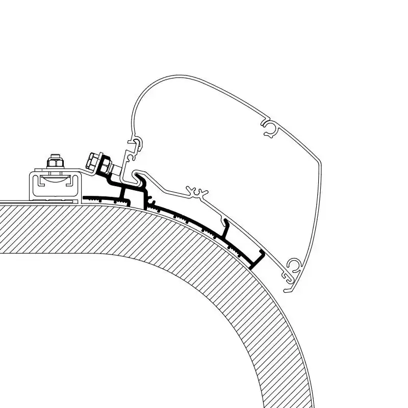 Aktuell Thule Dachadapter für Rapido Distinction, Omnistor Serie 6 und 9, Länge 4,50 m