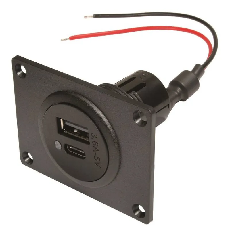 Günstig Procar Einbausteckdose 1 x 3600 mA USB-A, 1 x 3600 mA USB-C Anschluss