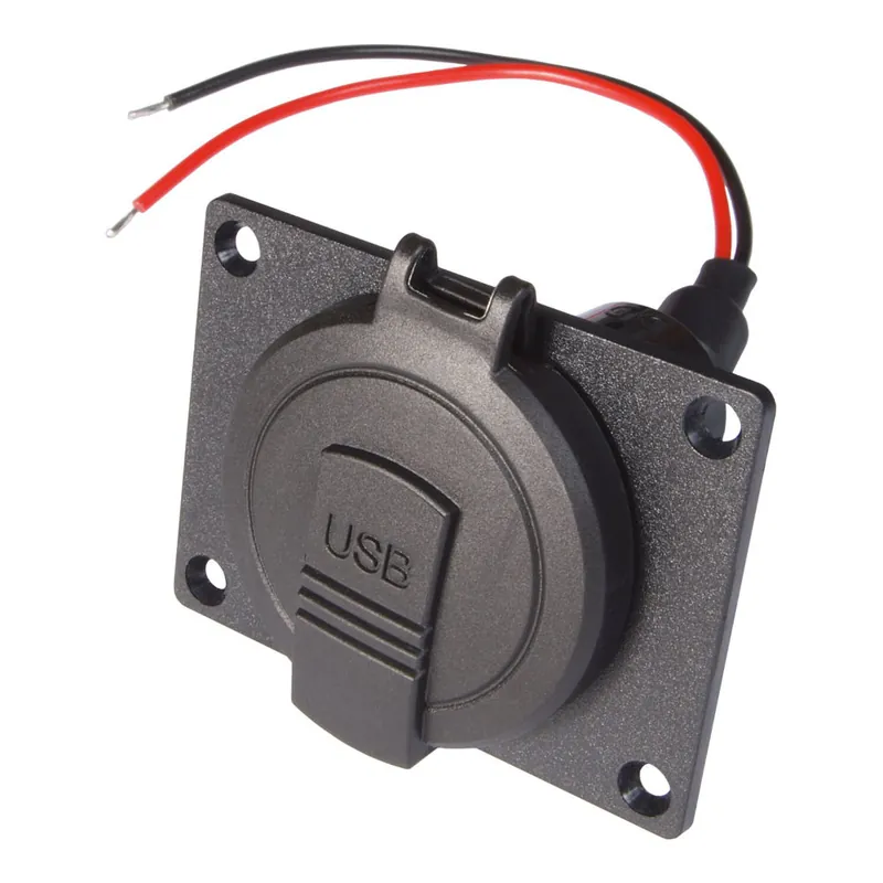 Ausverkauf Procar USB Einbausteckdose mit Montageplatte, IP 54