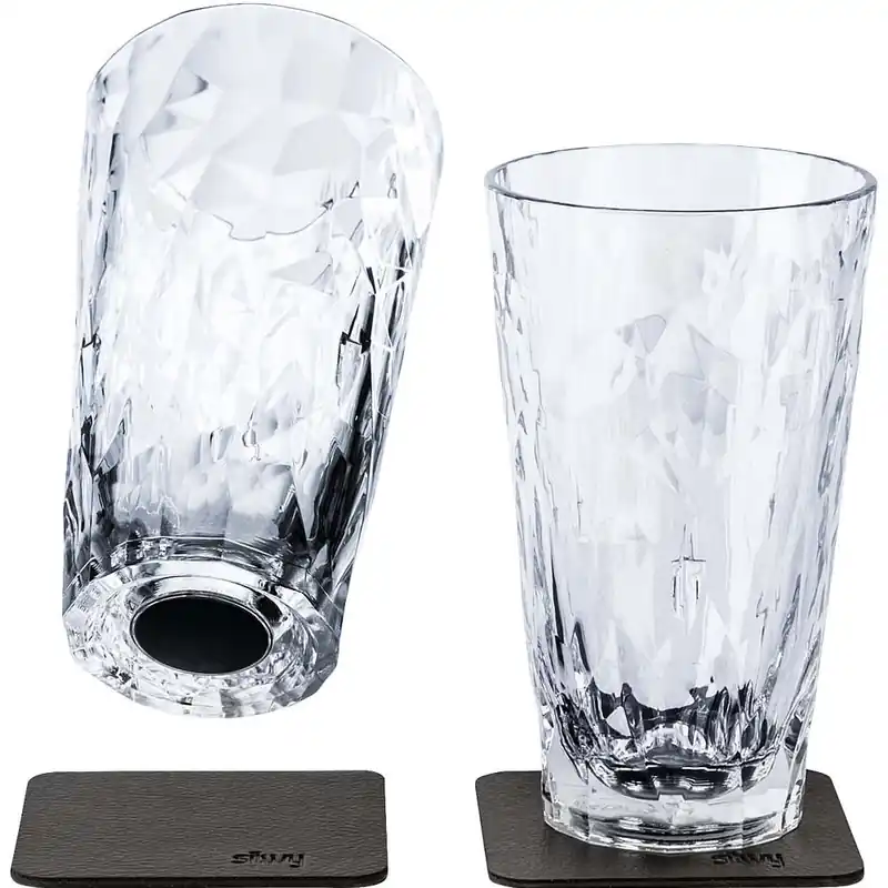 Highlight Silwy Magnet-Kunststoffgläser Longdrink 300 ml, 2er-Set, transparent