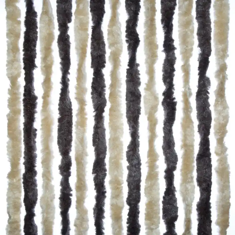 Brunner Chenille-Flauschvorhang beige/dunkelbraun 100 x 205 cm Saisonangebot