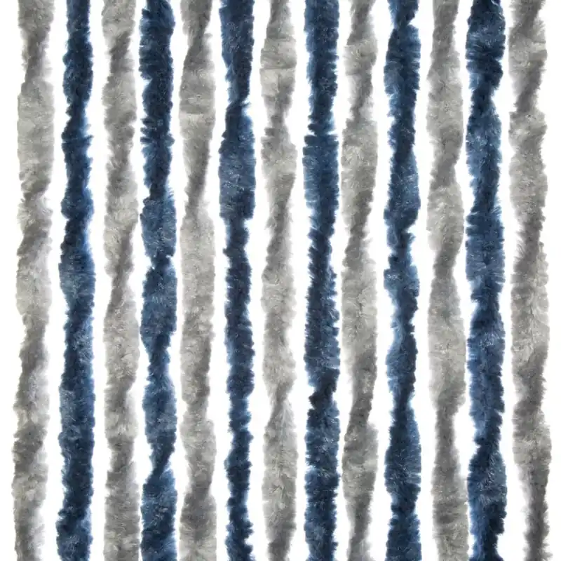 Brunner Chenille-Flauschvorhang blau/silber 100 x 205 cm Sofort Bestellen