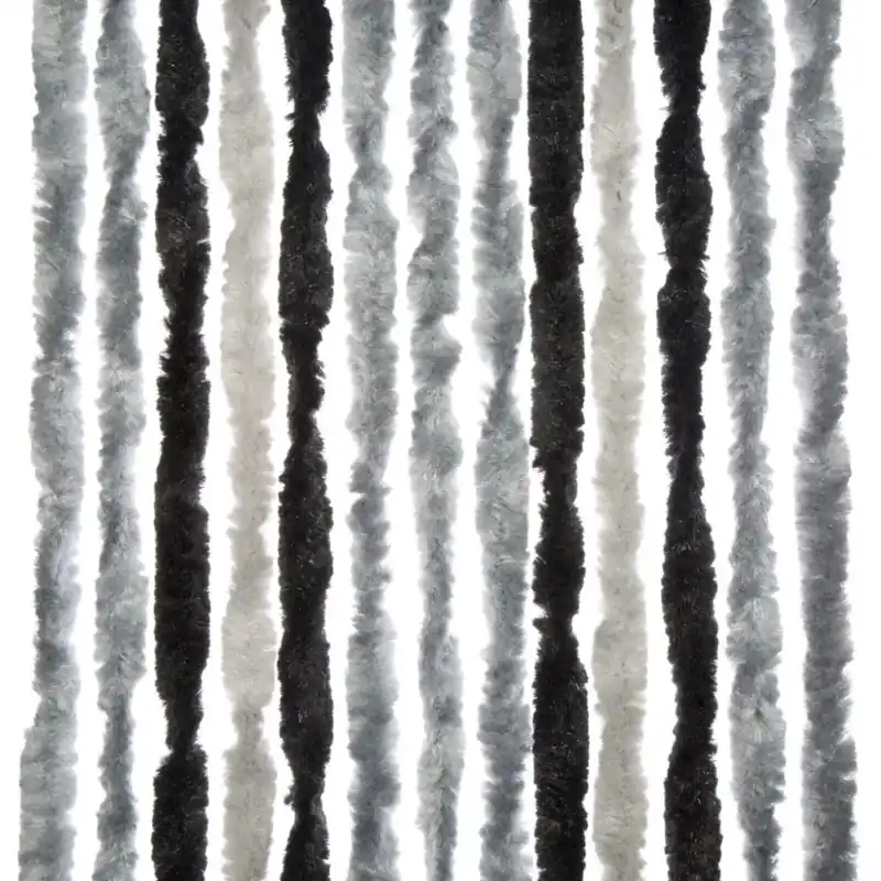 Brunner Chenille-Flauschvorhang anthrazit/hellgrau/silber 100 x 205 cm Super-Preis
