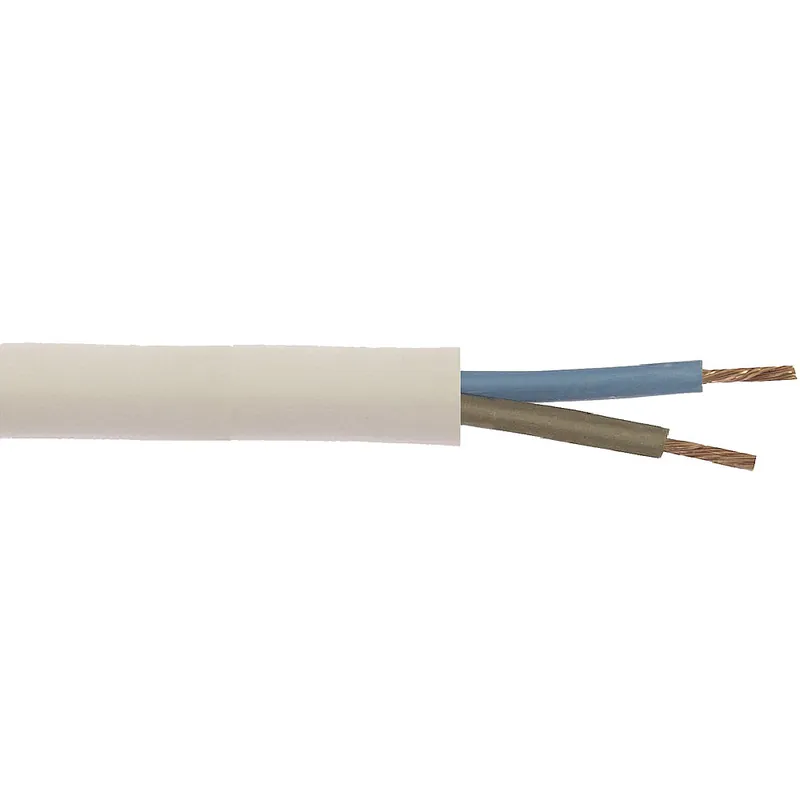 Schneller Versand Weingärtner PVC Schlauchleitung / Stromkabel H03VV-F 5m, weiss, 2x0,75 qmm