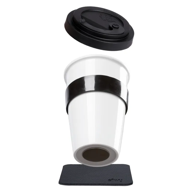Silwy Magnet-Porzellan-Kaffeebecher TO-GO-CUP 350 ml Markenprodukt