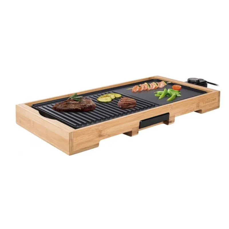 Beliebt Tristar Tischgrill Bambus Grillplatte XL