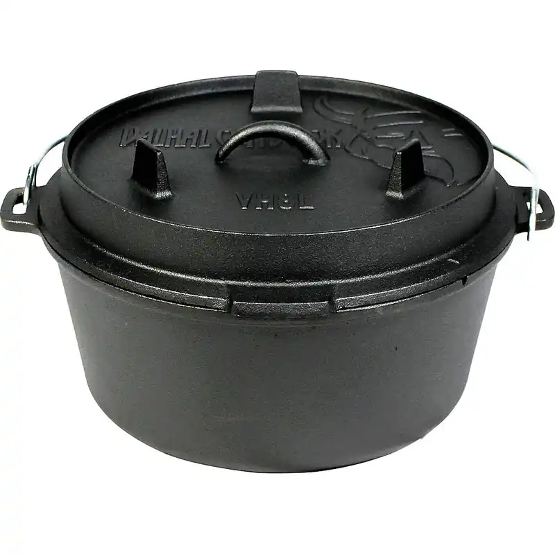 Direkt Vom Hersteller Valhal Outdoor Feuertopf Dutch Oven Gusseisen, flacher Boden, 8 l